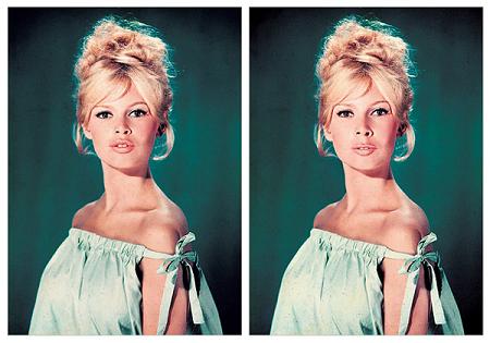  algorithm was applied to the face of the young Brigitte Bardot